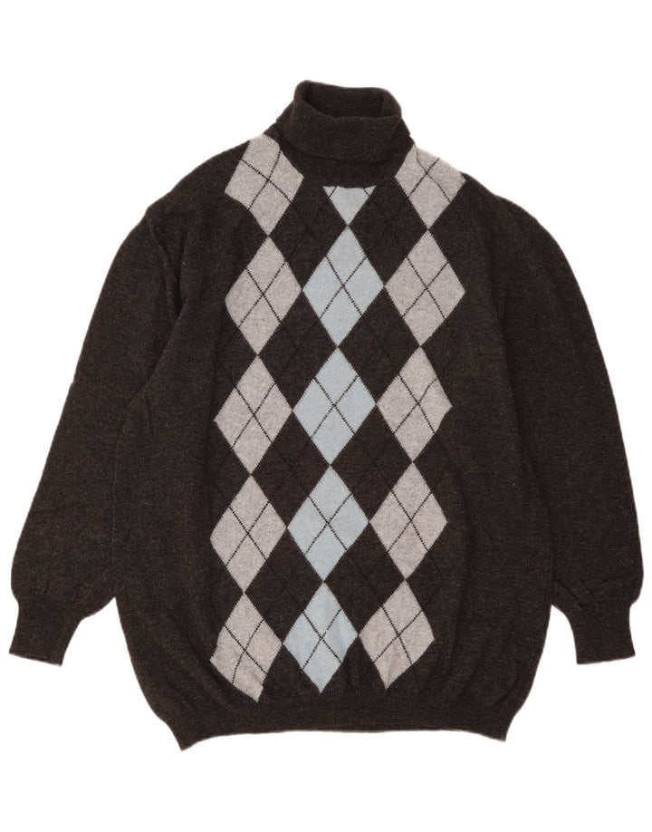 Yessica dametrøjetrøje med rullehals EU 44/46 XL grå argyle/diamant