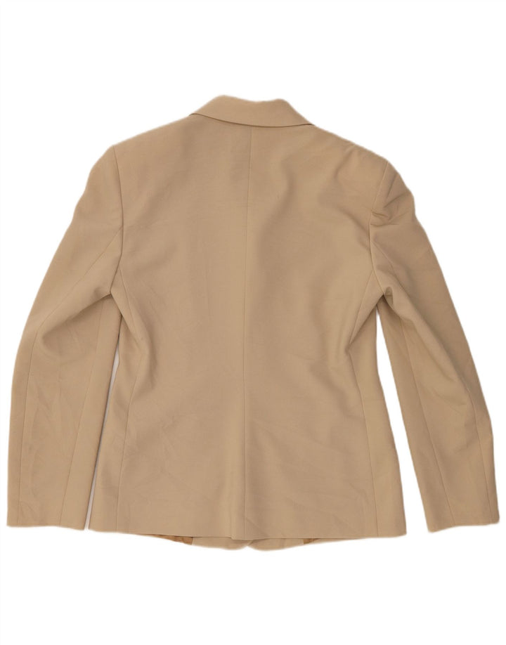 Benetton Dame 3-knaps blazerjakke IT 44 Medium Beige Polyester