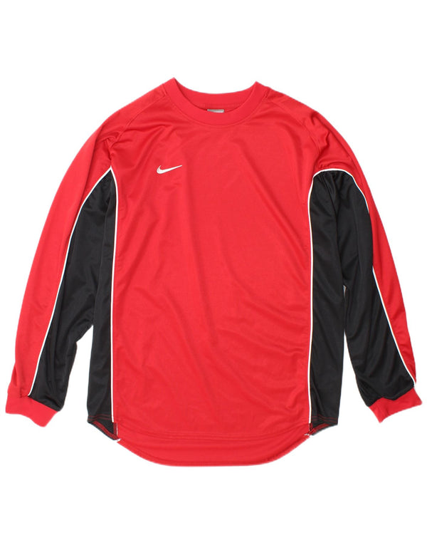 Nike Herre Top Langærmet UK 42/44 Large Red Colourblock Polyester