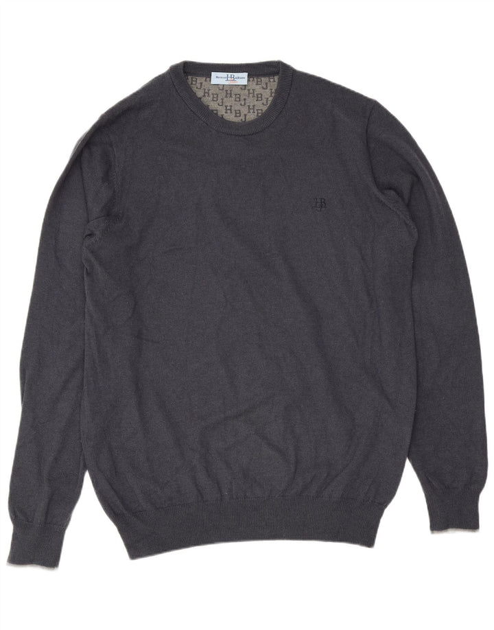 Harmont & Blaine Herre sweater med rund hals, medium marineblå uld