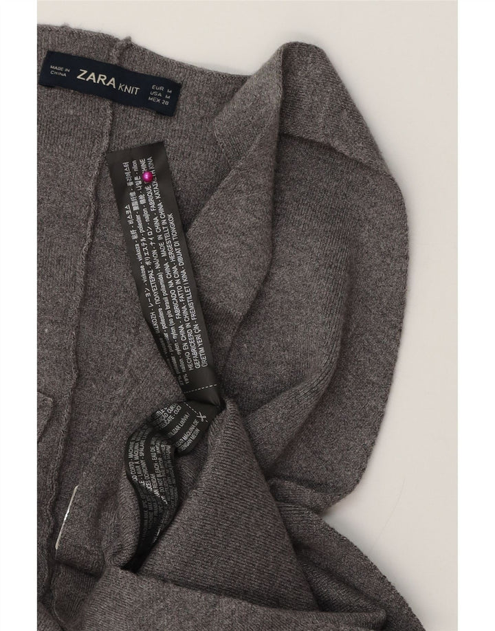 Zara Damestrik Jumpsuit UK 12 Medium Grey Viscose