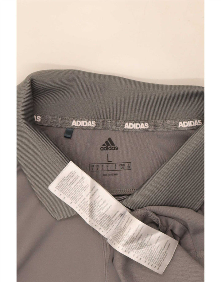 Adidas Poloskjorte til mænd, stor grå polyester