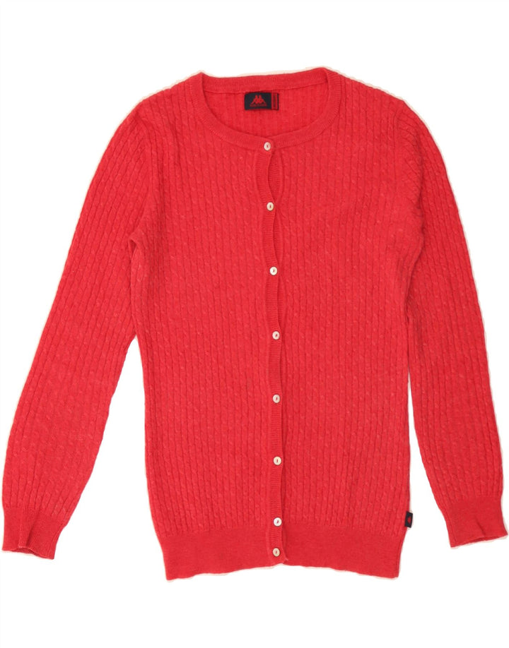 KAPPA Womens Cardigan Sweater UK 14 Medium Red Vintage Kappa and Second-Hand Kappa from Messina Hembry 