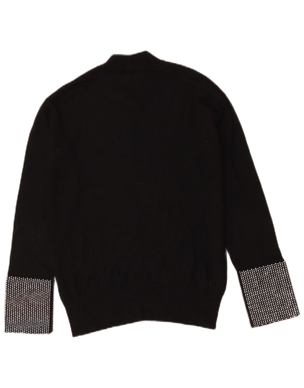 Pinko Dame Turtle Neck Jumper Sweater UK 12 Medium Sort Geometrisk