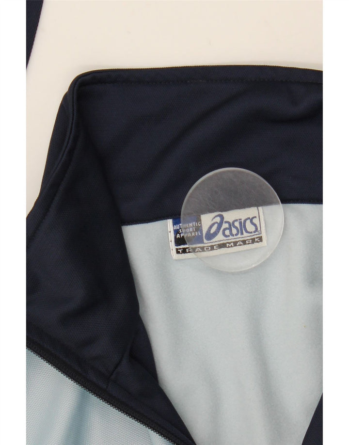 Asics Træningsdragt til mænd, topjakke, stor blå farveblok polyester