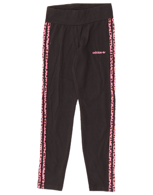 Adidas Girls Leggings 12-13 år Sort dyreprint bomuld