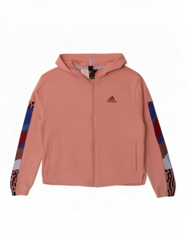 Adidas hættetrøje med lynlås til piger 14-15 år Pink Colourblock Bomuld