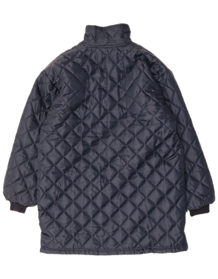 VINTAGE Mens Quilted Jacket UK 38 Medium Navy Blue Polyamide