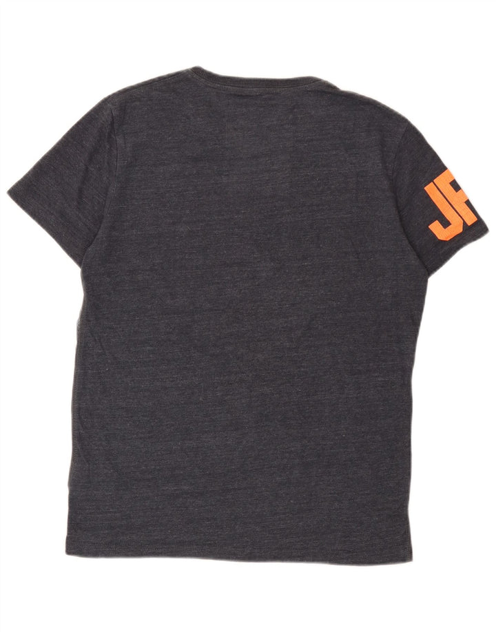 Superdry Grafisk T-shirt til mænd, mellemblå marineblå flækket bomuld
