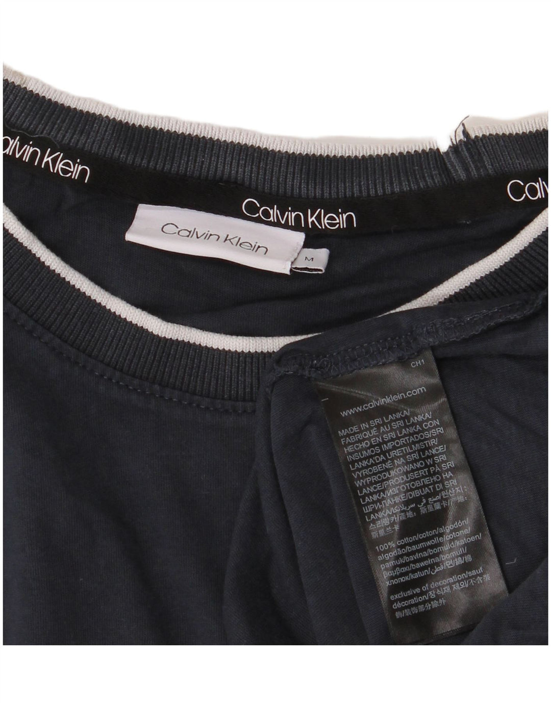 Calvin Klein Herre T-shirt Top Medium Marineblå Bomuld