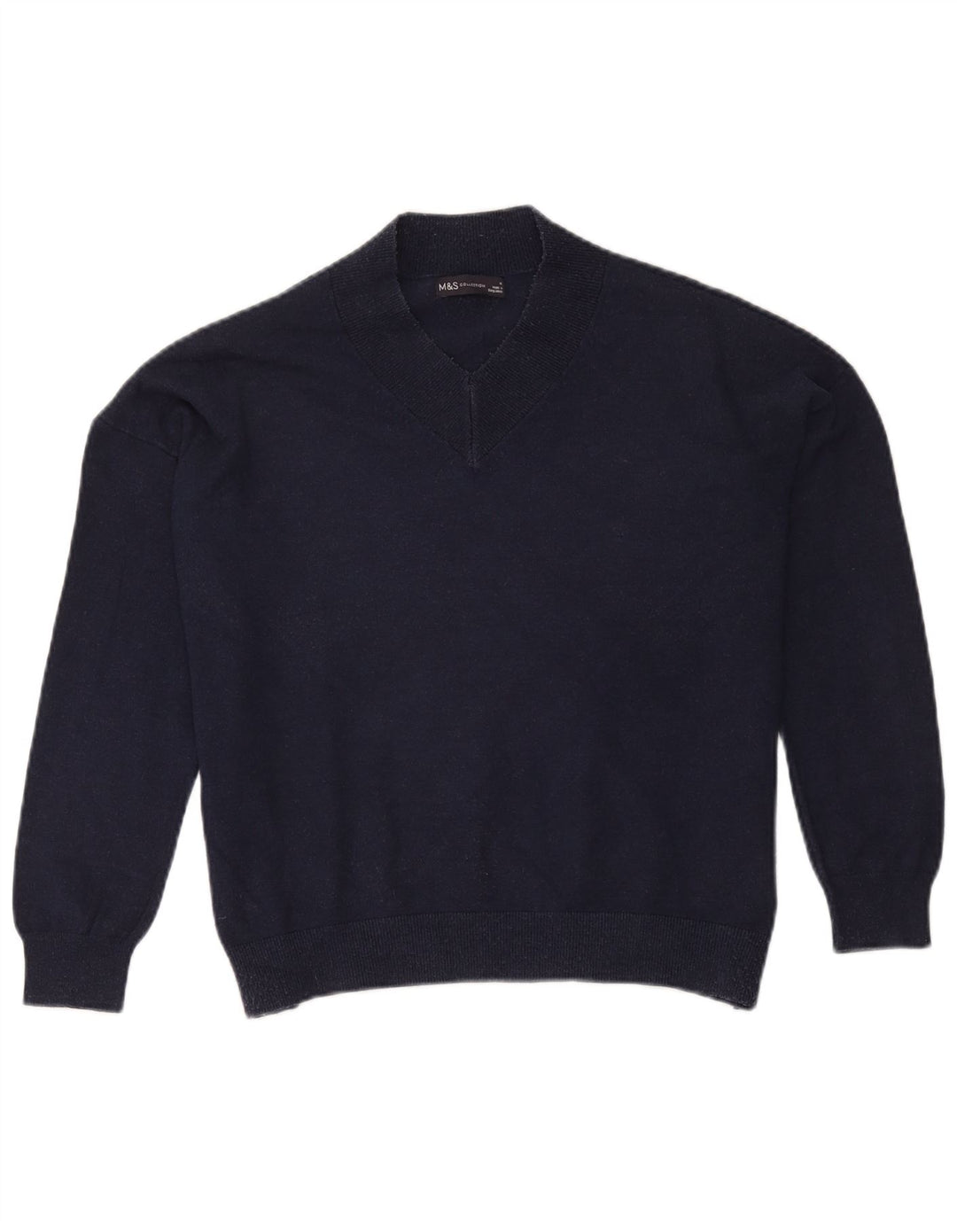 Marks & Spencer Dame Oversized V-hals sweater Medium Navy Blue