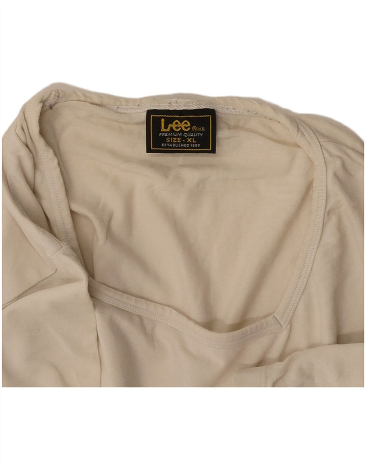 LEE Womens T-Shirt Top UK 18 XL Off White