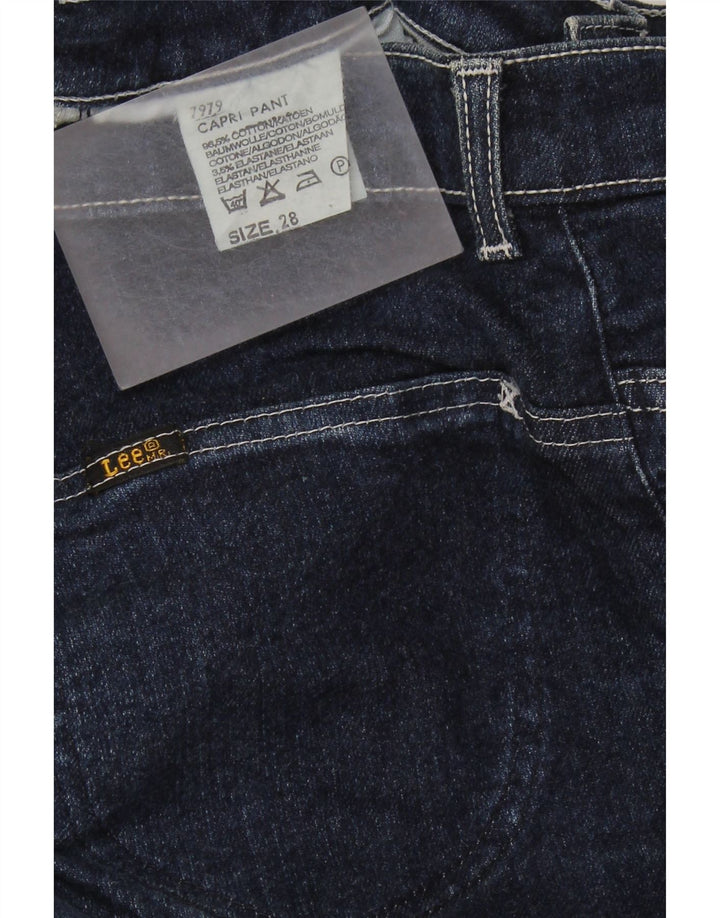 LEE Dame Capri Jeans W28 L22 Marineblå Bomuld