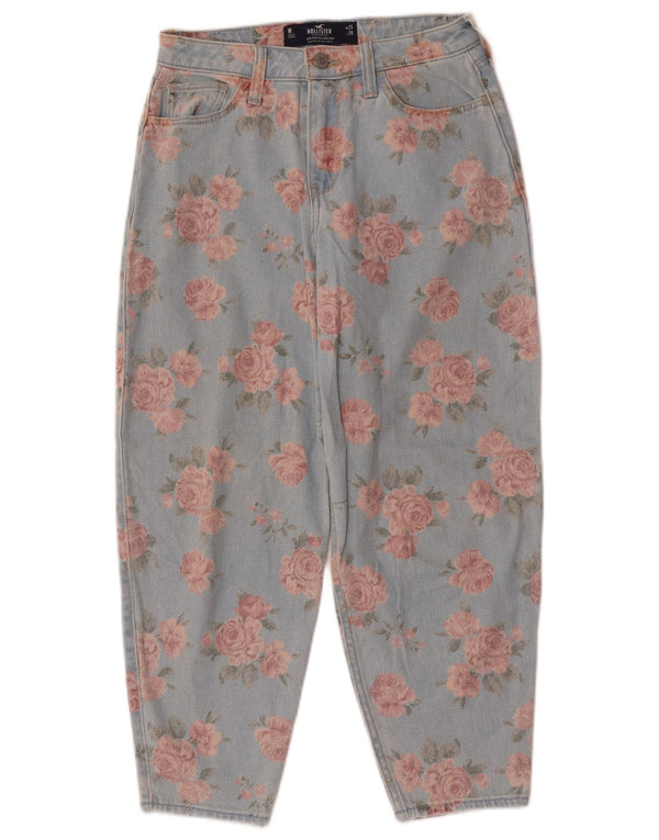 Hollister Dameballon Jeans med høj talje US 1 XS W25 L26 Blå blomster