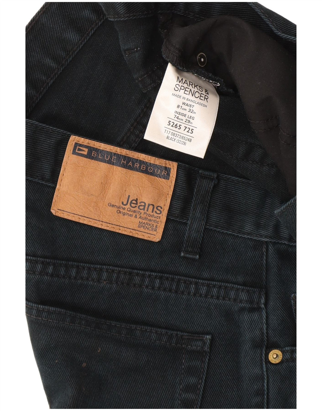 Marks & Spencer Straight Jeans til mænd W32 L29 Marineblå bomuld