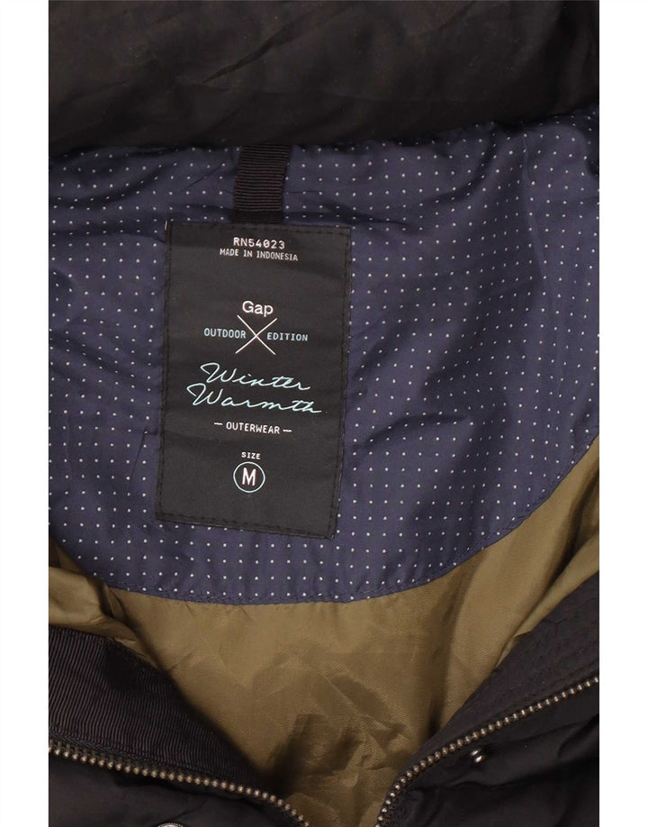 Gap Polstret hættejakke til kvinder UK 14 Medium Sort Polyester