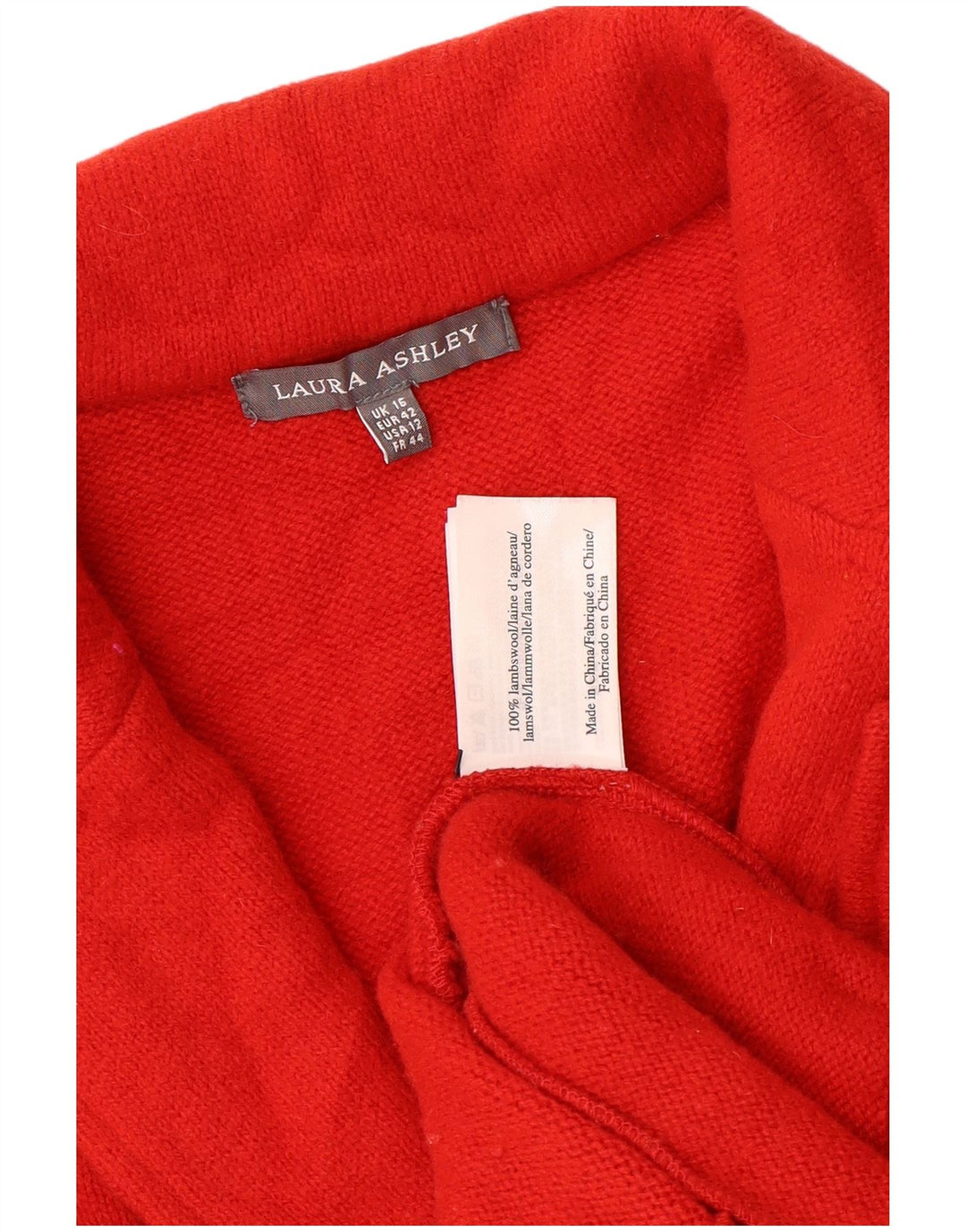 Laura Ashley Dame Cardigan Sweater UK 16 Large Red Wool