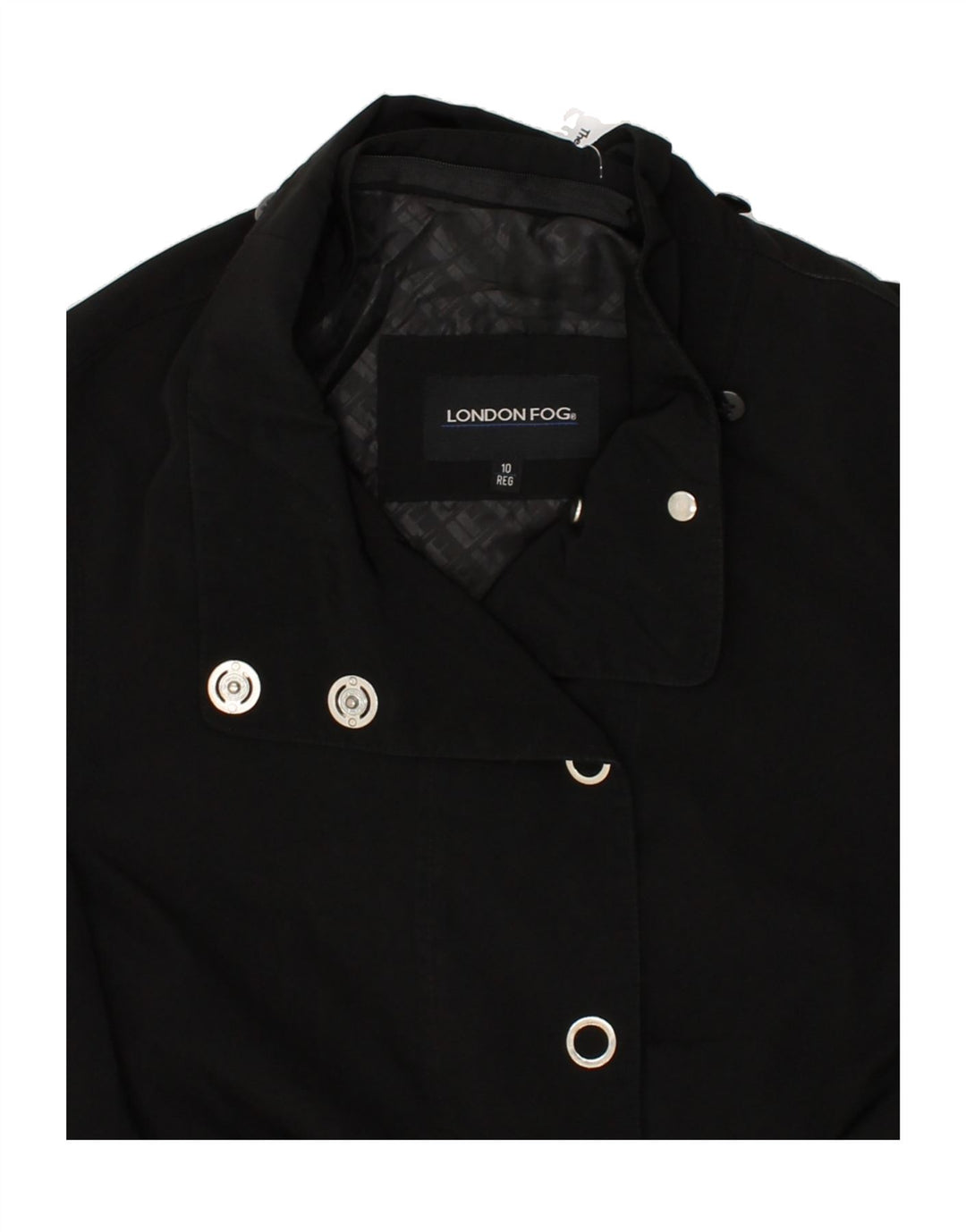 LONDON FOG Womens Overcoat US 10 Large Black | Vintage London Fog | Thrift | Second-Hand London Fog | Used Clothing | Messina Hembry 