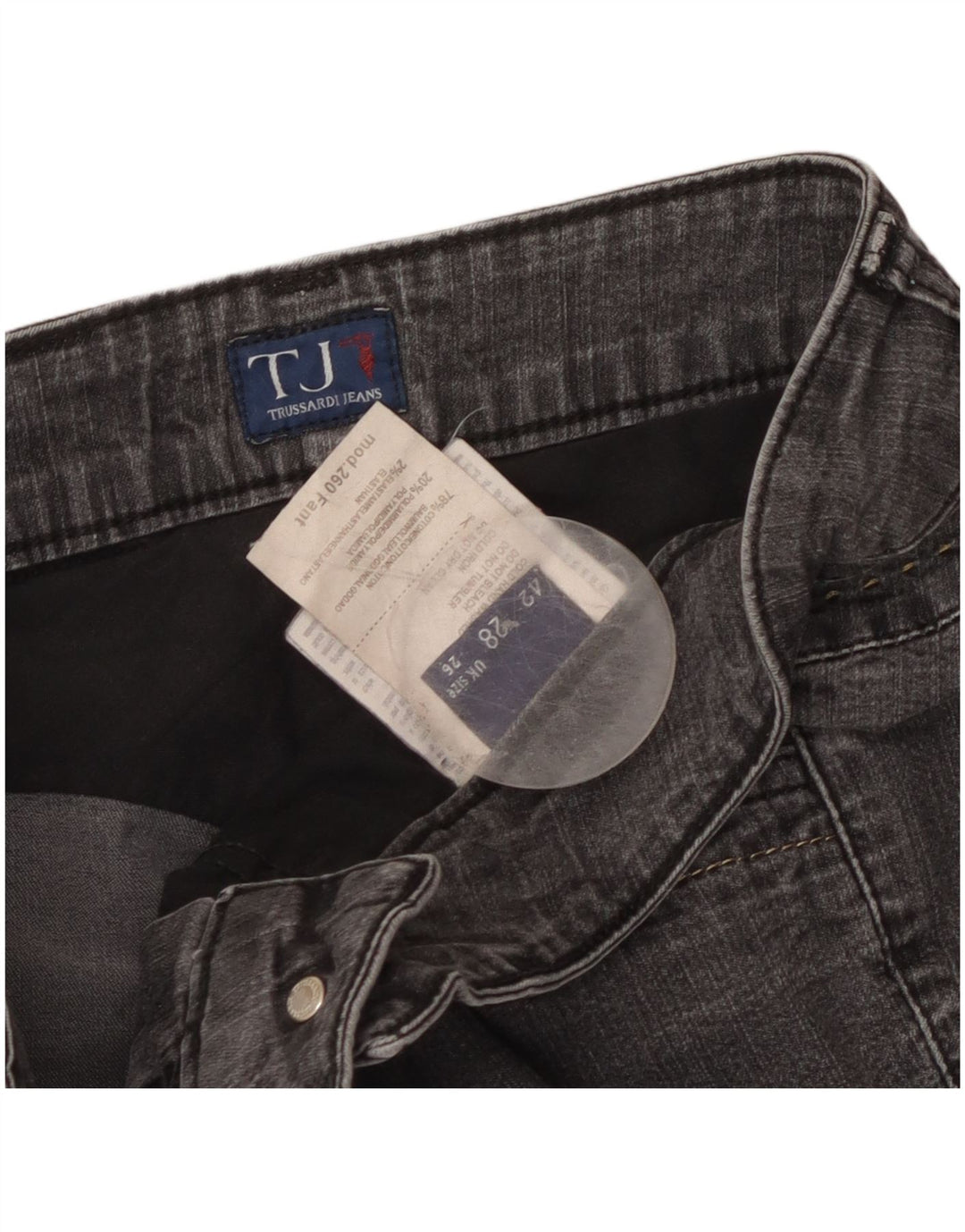 Trussardi Dame Slim Jeans W26 L28 Grå Bomuld