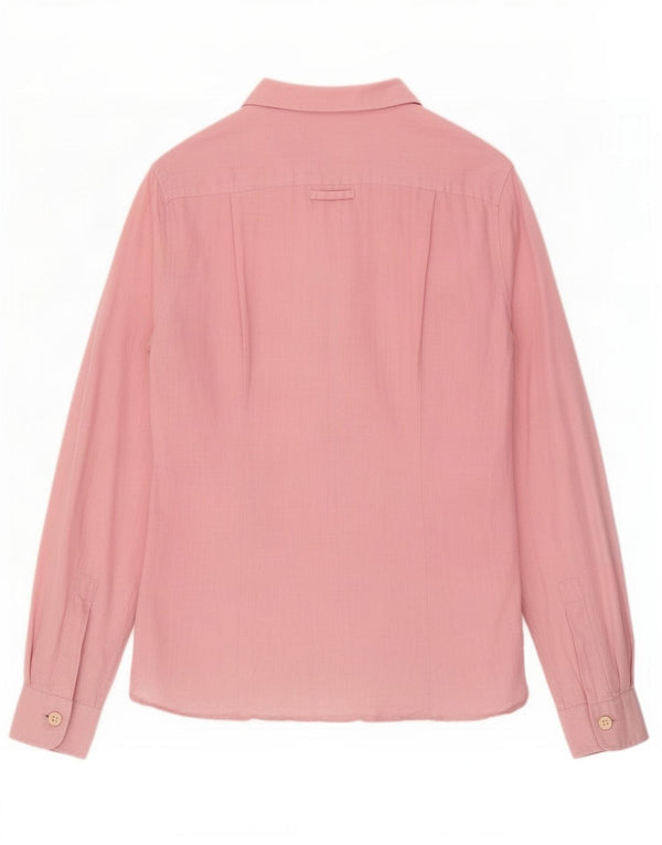 Timberland Womens Shirt UK 10 Small Pink Linen
