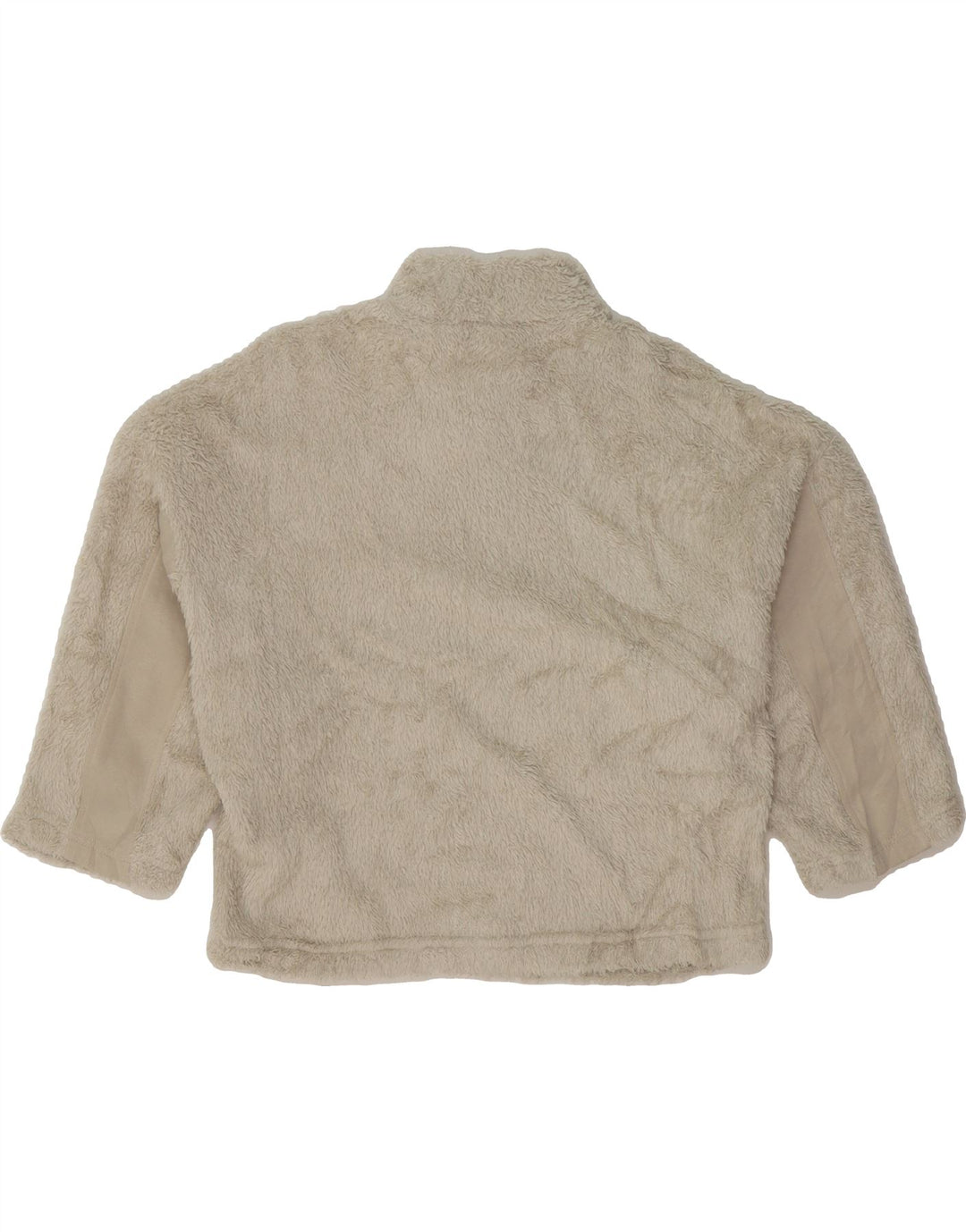 REEBOK Womens Oversized 3/4 Sleeve Fleece Jumper UK 12/14 Medium Beige Vintage Reebok and Second-Hand Reebok from Messina Hembry 