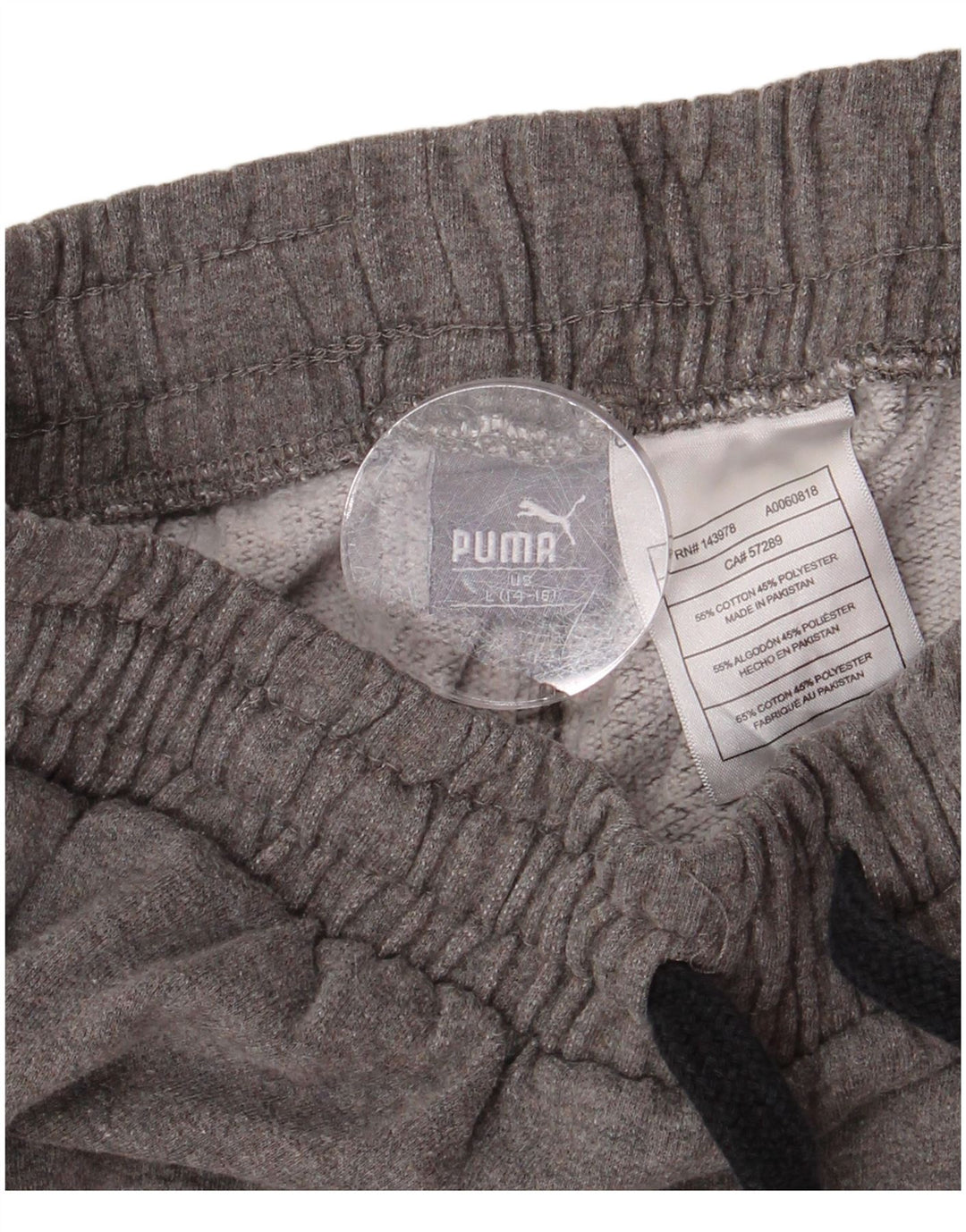 PUMA Træningsdragtsbukser til drenge 14-15 år, store gråstribede bomuld