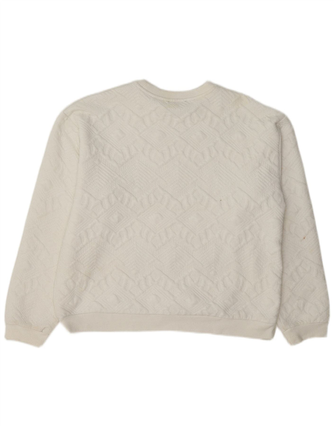 Zara Womens Relaxed Fit Sweatshirt Jumper UK 12 Medium White Geometric