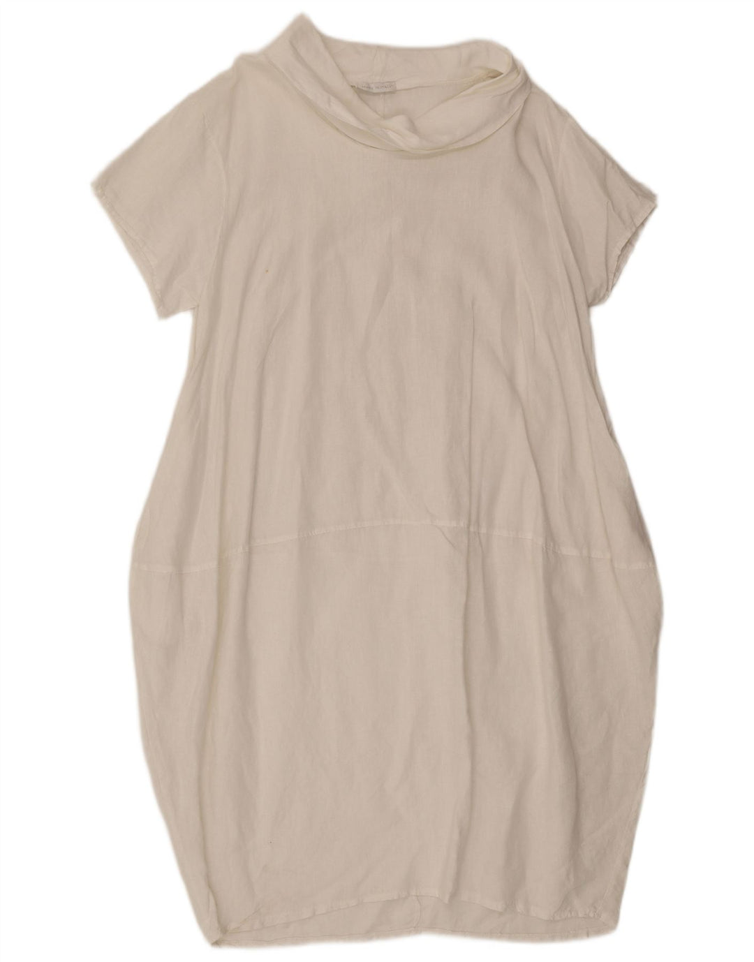 Vintage Kvinder Bubble Dress UK 12 Medium White Linen