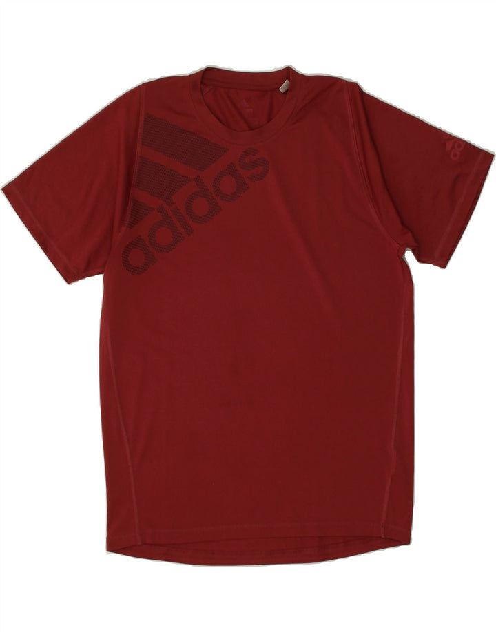 ADIDAS Mens Graphic T-Shirt Top Medium Maroon Polyester Vintage Adidas and Second-Hand Adidas from Messina Hembry 