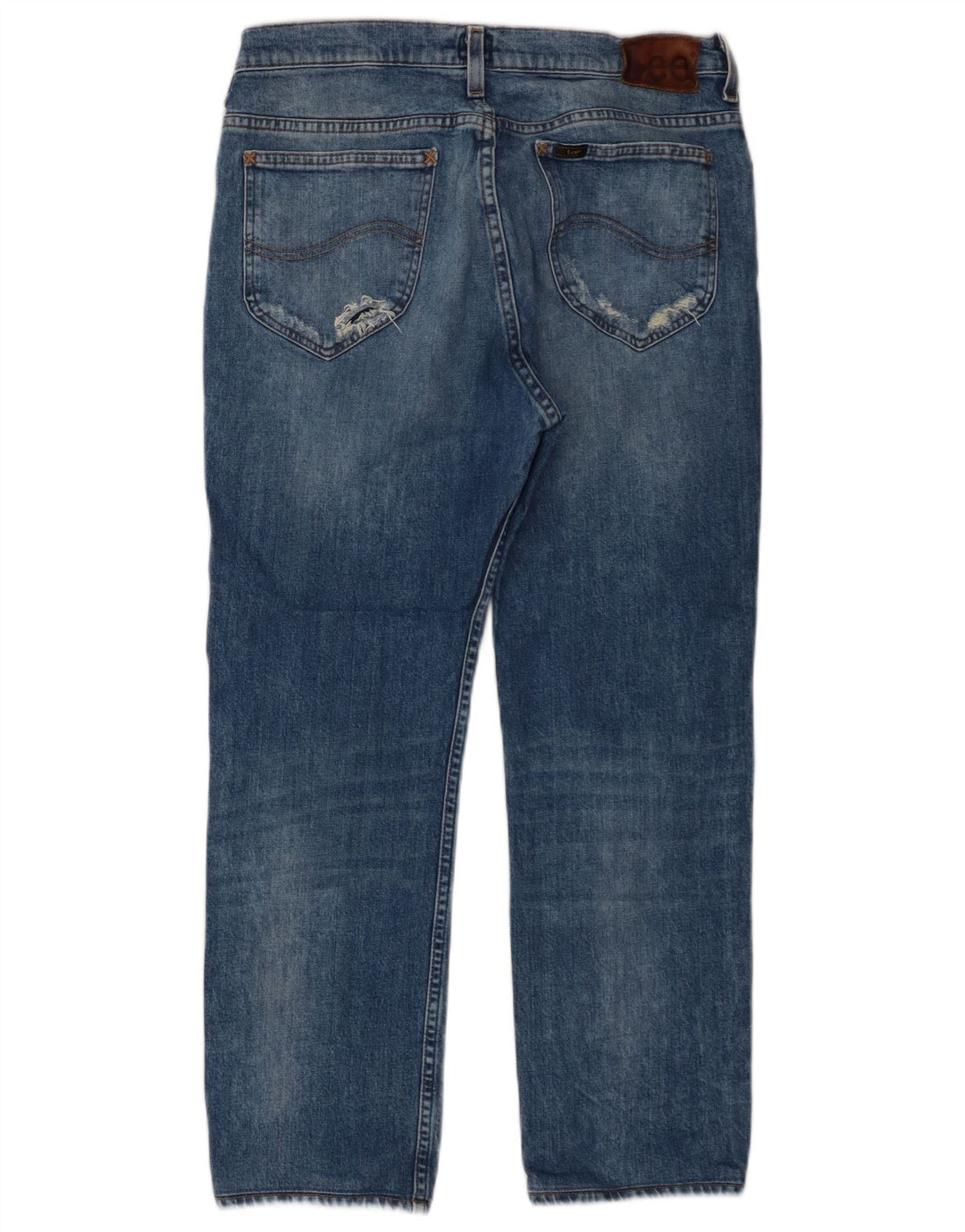Lee Herre Rider Straight Jeans W34 L26 Blå Bomuld