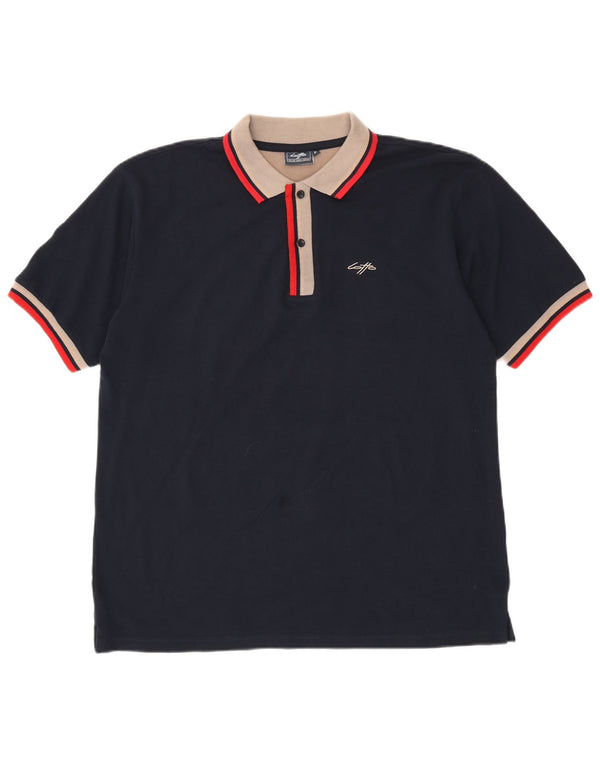 Lotto Rugby Polo Shirt til mænd XL Marineblå stribet bomuld