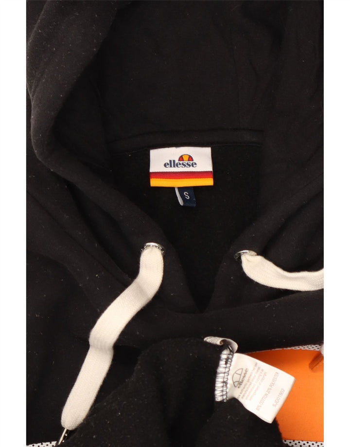 Ellesse Herre grafisk hættetrøje, lille sort bomuld