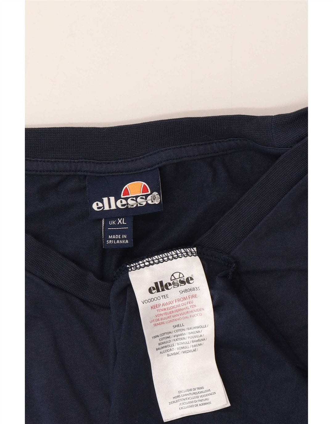 Ellesse Herre Grafisk T-Shirt Top XL Blå Bomuld