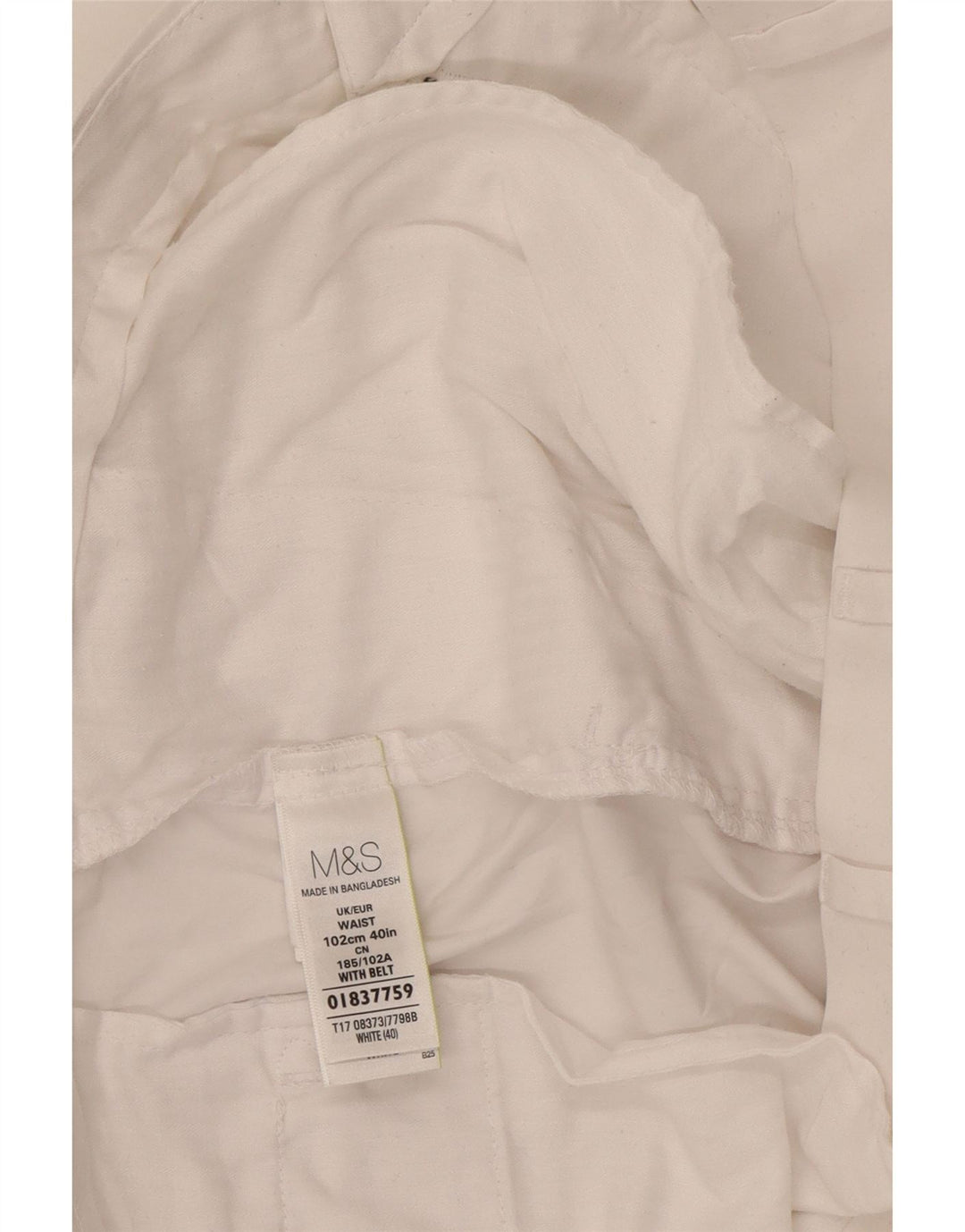 Marks & Spencer Herre Chino Shorts W40 XL Hvid Bomuld
