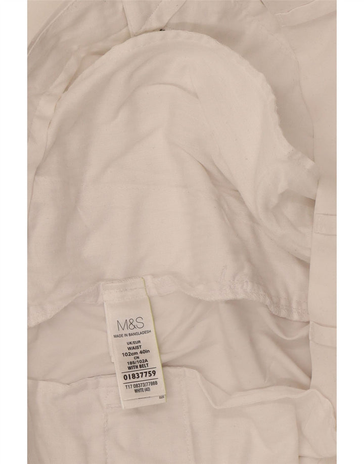 Marks & Spencer Herre Chino Shorts W40 XL Hvid Bomuld