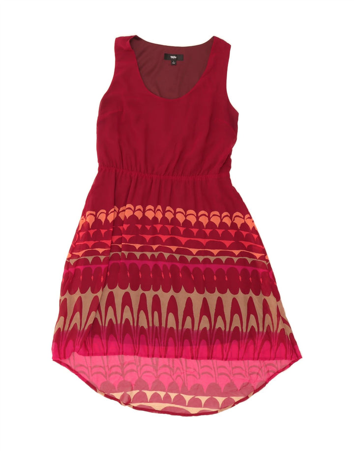 MOSSIMO Womens Sleeveless Basic Dress UK 14 Large Burgundy Geometric Vintage Mossimo and Second-Hand Mossimo from Messina Hembry 