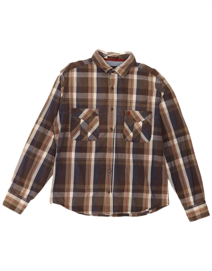 Marlboro Classics Herre Regular Fit skjorte Stor brun ternet bomuld