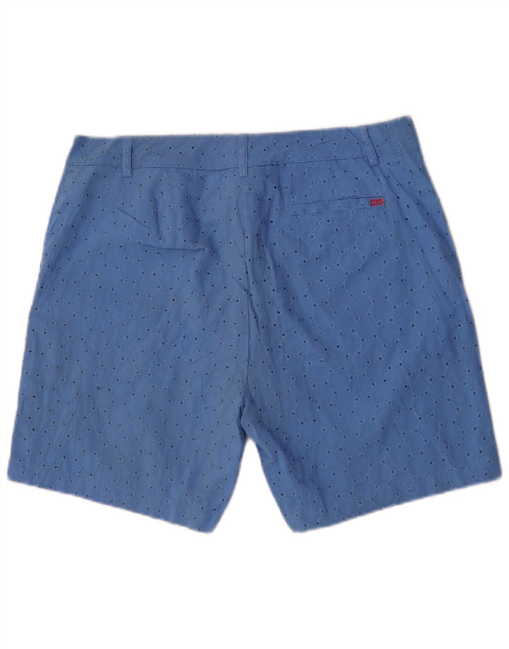 Izod Chino Shorts til kvinder US 10 Large W32 Blue Geometric Cotton