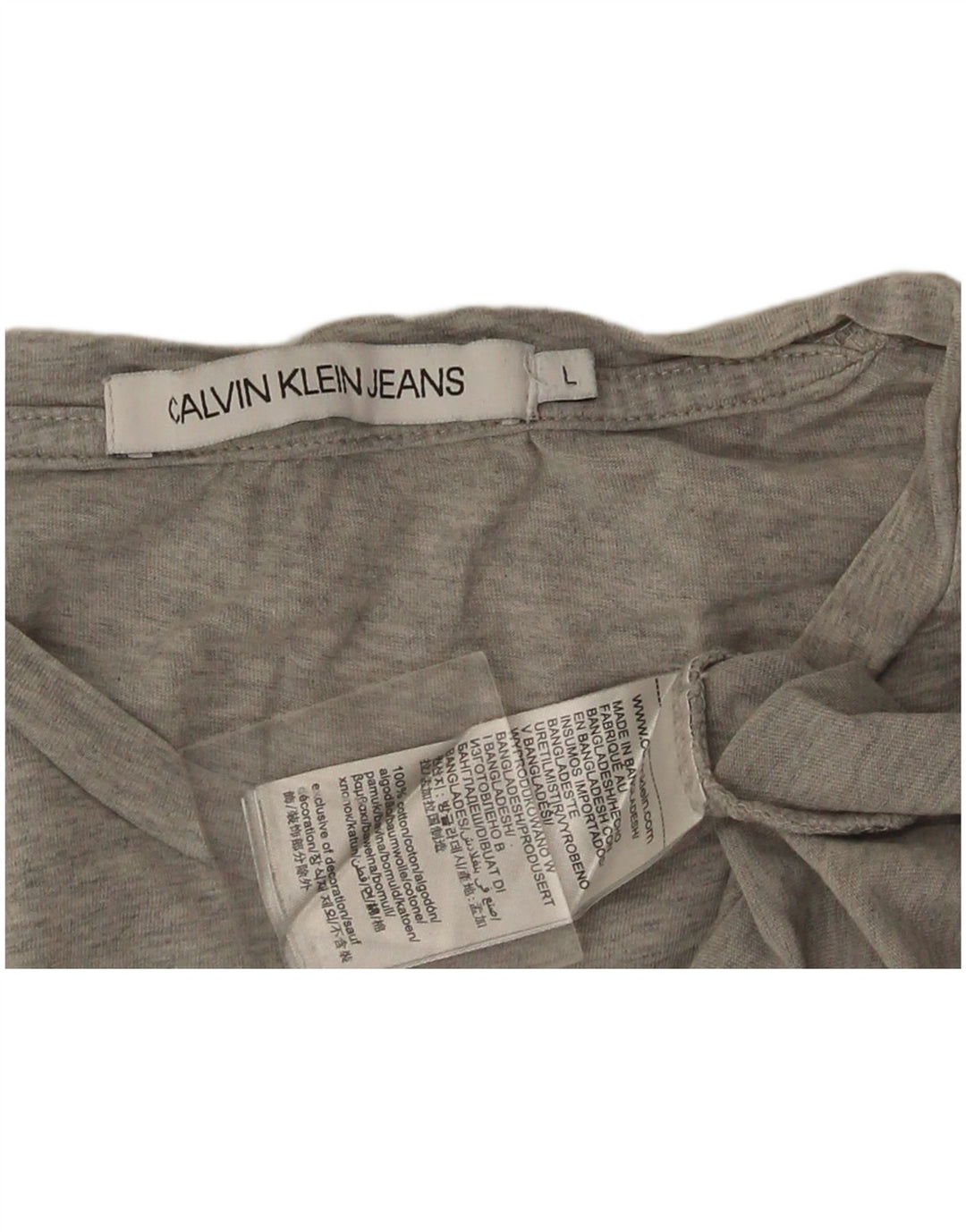 Calvin Klein Herre Grafisk T-Shirt Top Stor Grå Bomuld