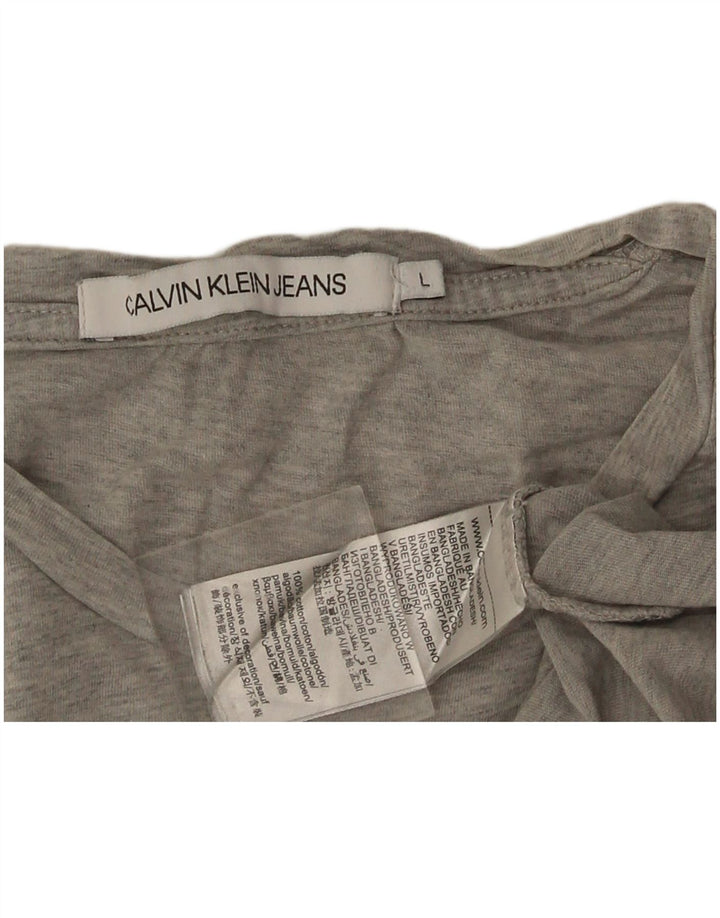 Calvin Klein Herre Grafisk T-Shirt Top Stor Grå Bomuld