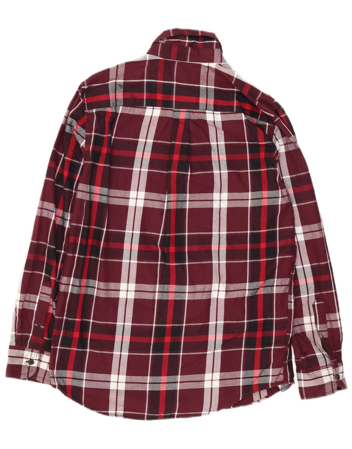 Chaps Herre Flanelskjorte Lille Bourgogne Plaid Bomuld