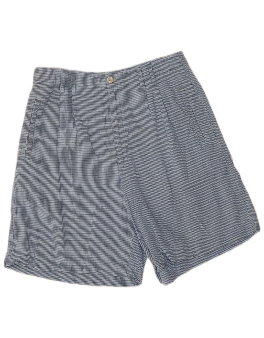DOCKERS kvinders højtaljede chinoshorts US 12 Large W28 Blue Check