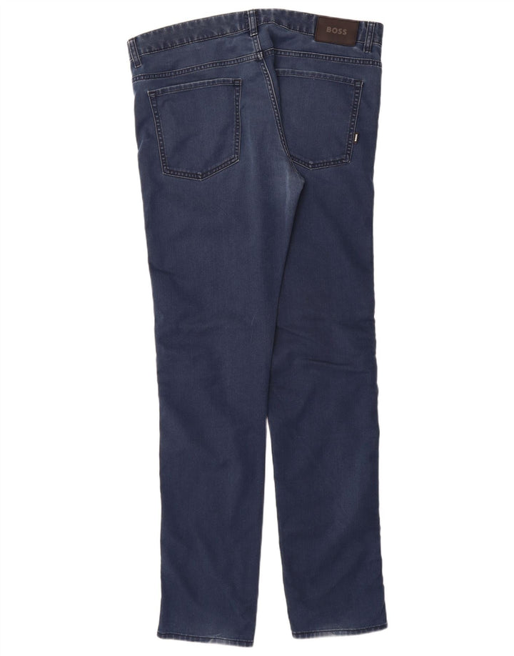 Hugo Boss Herre Slim Jeans W38 L36 Marineblå Bomuld