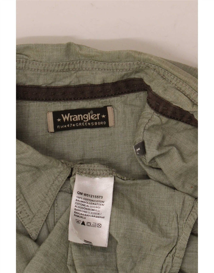 Wrangler Kortærmet Herreskjorte Stor Grøn Bomuld