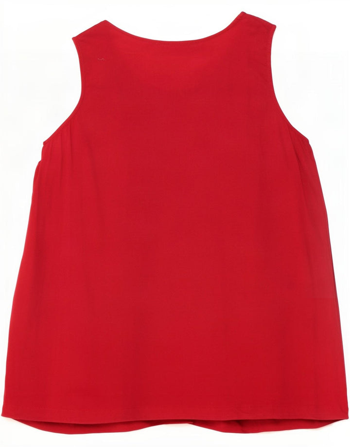 Massimo Dutti Dame ærmeløs bluse Top UK 10 Lille Rød