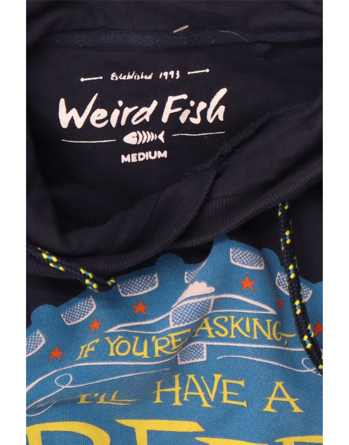 WEIRD FISH Grafisk hættetrøje til mænd mellem marineblå