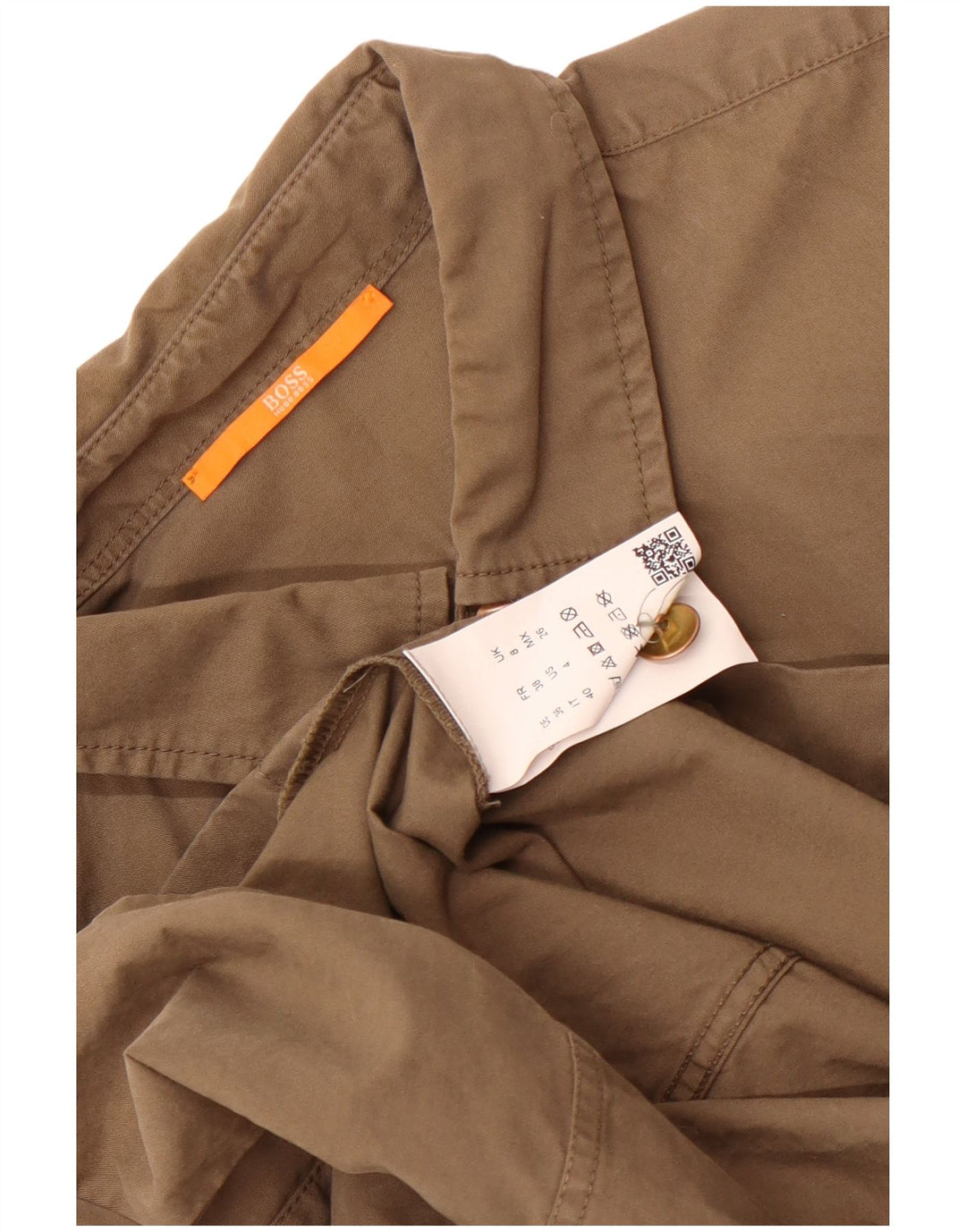 Hugo Boss Kvinder Utility Jacket UK 8 Small Khaki Cotton