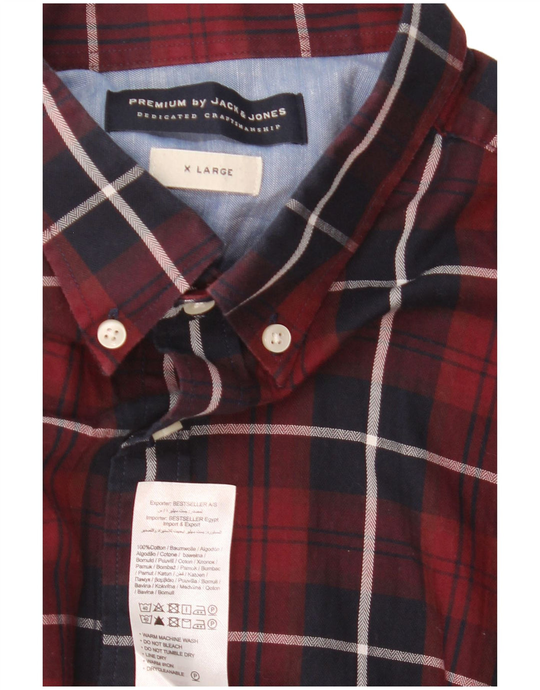 Jack & Jones herreskjorte XL Burgundy ternet bomuld
