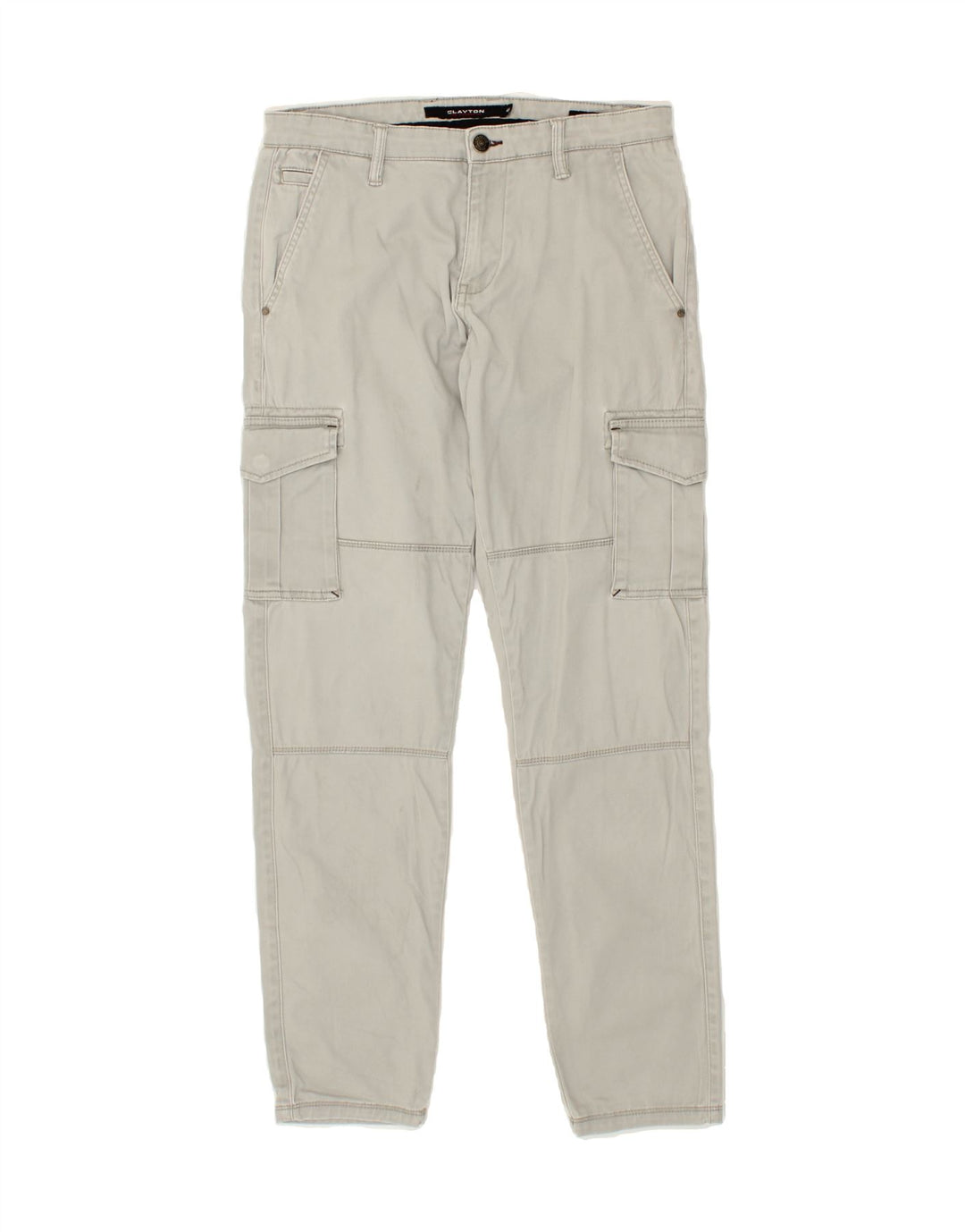 CLAYTON Womens Slim Cargo Trousers IT 46 Large W30 L30  Grey Cotton Vintage Clayton and Second-Hand Clayton from Messina Hembry 