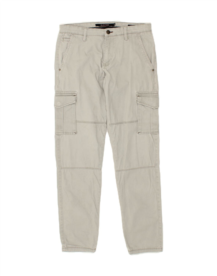 CLAYTON Womens Slim Cargo Trousers IT 46 Large W30 L30  Grey Cotton Vintage Clayton and Second-Hand Clayton from Messina Hembry 
